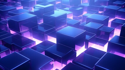3d rendering of blue and purple abstract geometric background. Scene for advertising, technology, showcase, banner, game, sport, cosmetic, business, metaverse. Sci-Fi Illustration. Product display