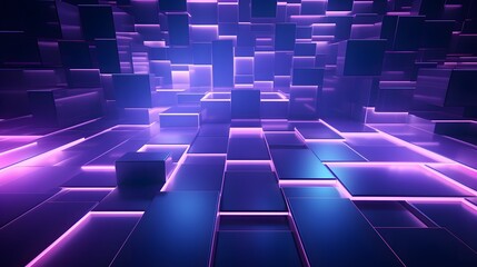 Fototapeta premium 3d rendering of blue and purple abstract geometric background. Scene for advertising, technology, showcase, banner, game, sport, cosmetic, business, metaverse. Sci-Fi Illustration. Product display