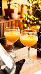 Mimosas on a Christmas morning