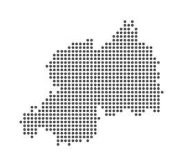 Obraz premium Rwanda - Dotted Map. Map formed by Dots. Vector Illustration