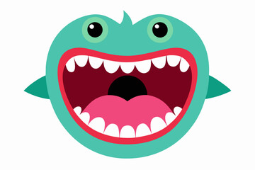 Cute monster mouths vector set. Monster expression funny, tongue and monster mouths with teeth illustration.with white background