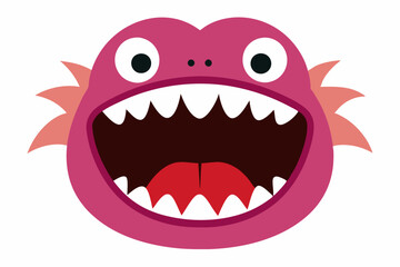 Naklejka premium Cute monster mouths vector set. Monster expression funny, tongue and monster mouths with teeth illustration.with white background