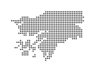 Obraz premium Guinea-Bissau - Dotted Map. Map formed by Dots. Vector Illustration
