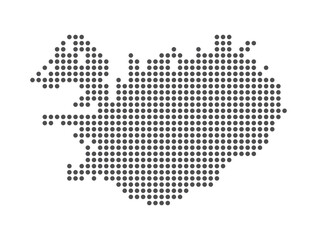 Fototapeta premium Iceland - Dotted Map. Map formed by Dots. Vector Illustration
