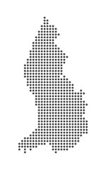 Obraz premium Liechtenstein - Dotted Map. Map formed by Dots. Vector Illustration