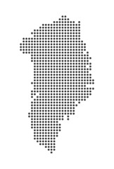 Greenland - Dotted Map. Map formed by Dots. Vector Illustration