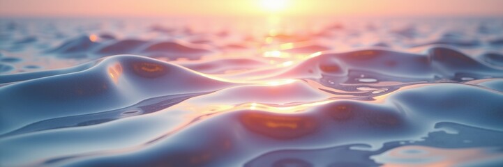 Serene ocean waves illuminated by a stunning sunset, perfect for relaxation, travel, and environmental themes.