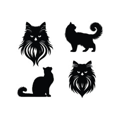 Obraz premium Black Cat Silhouettes in Various Poses