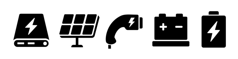 Charging types icon. Charging icons