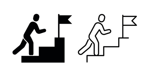 career ladder icon. Goal reaching icon