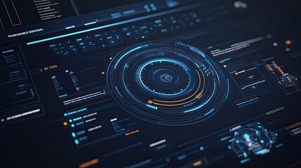 Futuristic Digital Interface Design and Data Visualization