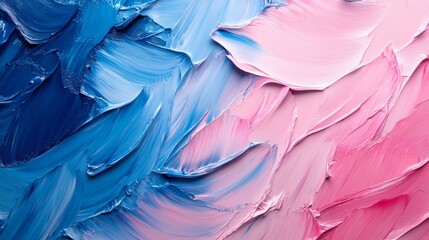 Abstract background with blue and pink oil paint brush strokes, highly detailed texture, flowing...