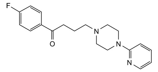 Chemical structure of azaperone for veterinary use, drug substance