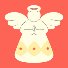 Christmas angel ornament. Christmas card. Flying Vector illustration concepts for background, greeting card, party invitation card, website banner, social media banner, marketing material