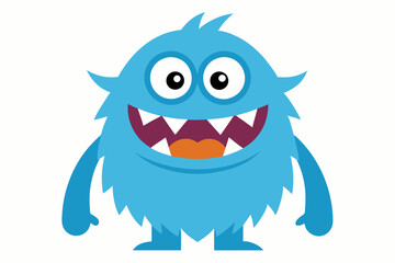 Funny Monster Character as Toothy and Hairy Mutant with Friendly Face Vector icon illustration Set.with white background. © kANTASWAR