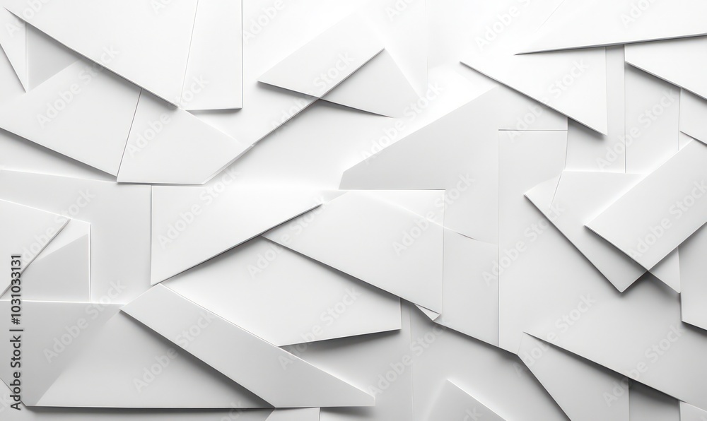 Canvas Prints geometric white planes arranged in a random pattern as a modern wallpaper