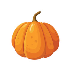 Beautiful Detailed Orange Pumpkin Vector Illustration. Ripe, Vibrant, Fresh Pumpkin Isolated on a White Background. Perfect for Autumn Decor, Harvest Designs, and Seasonal Clipart