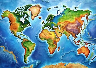 Pangea Map with Modern Borders Illustrating Continental Drift and Geopolitical Changes Over Time in a Unique Visual