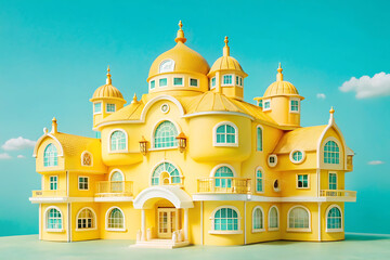 Fototapeta premium A house with many windows, maximalist style