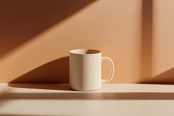A minimalistic image of a coffee mug that emphasizes simplicity and warmth.