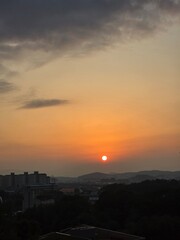 sunset over the city