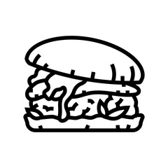 egg burger food line icon vector. egg burger food sign. isolated contour symbol black illustration