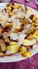 Carpaccio of ovoli and parmesan