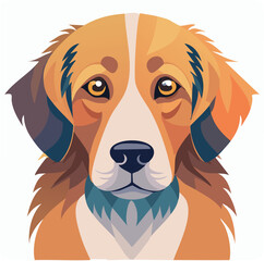 Portrait of a beautiful dog. Vector illustration.