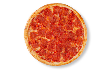 delicious pizza on a white background