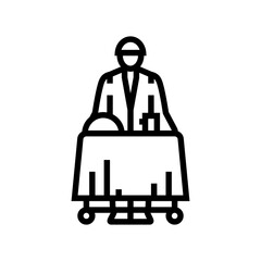 room service hospitality hotel line icon vector. room service hospitality hotel sign. isolated contour symbol black illustration