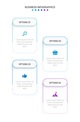 Vertical progress bar featuring 4 arrow-shaped elements, symbolizing the four stages of business strategy and progression. Clean timeline infographic design template. Vector for mobile presentation.