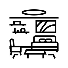 suite hospitality hotel line icon vector. suite hospitality hotel sign. isolated contour symbol black illustration