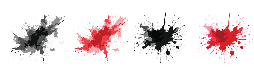 Black and red splatters of paint creating an abstract chaotic pattern