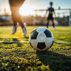Footballer plays with ball.