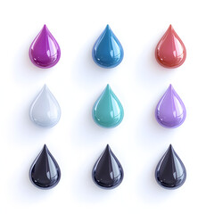 set of colorful drops