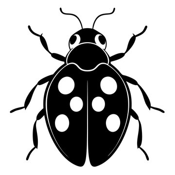 black ladybug with white spots clip art preview