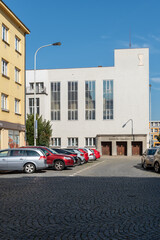 Building of Hus's choir in Nusle was designed in 1934 as a multi-purpose building. It is a relatively simple rectangular building with a slightly raised prismatic turret on the street corner.