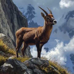 Fototapeta premium Chamois, Vosges, France