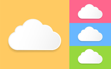 3d cloud icon illustrations. Vector cartoon clouds in flat design. Clouds symbol