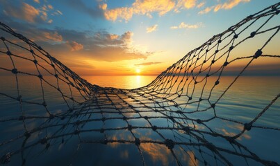 A fragile financial safety net with gaps and holes, signifying failed or unstable economic security and protection against crises and challenges