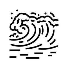 tsunami wave weather natural phenomena line icon vector. tsunami wave weather natural phenomena sign. isolated contour symbol black illustration