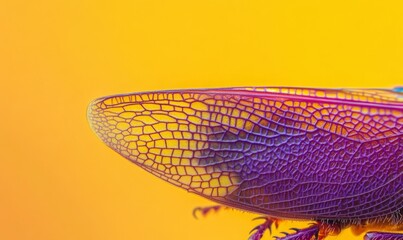 Beautiful purple and yellow grasshopper wing