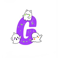 Halloween alphabet fonts G, Halloween alphabets a to z