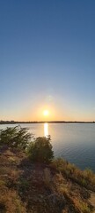 sunset over the lake