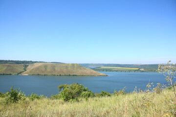 Fototapeta premium landscape, river and hill views