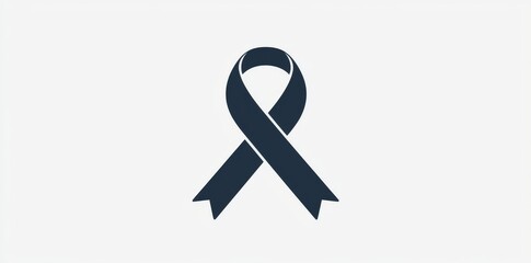 Ofvs585 OutlineFilledVectorSign - breast cancer ribbon modern icon . isolated transparent. black outline filled version. AI 10 / EPS 10.