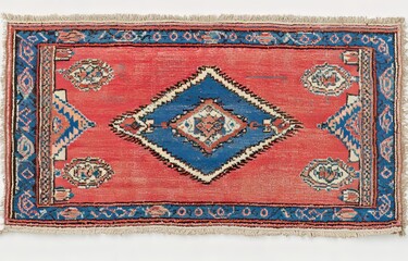 A Persian rug with a central medallion that is intricate in design