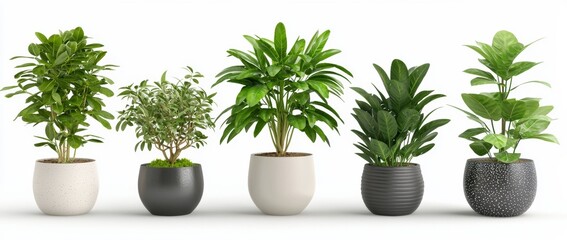 Obraz premium Rendering of plants in 3D. Beautiful plants in 3D isolated