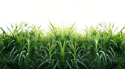 Obraz premium Expansive green field, isolated on white, with soft rolling hills. A serene and peaceful landscape
