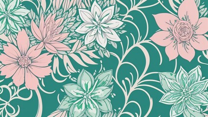 Fototapeta premium seamless pattern with flowers